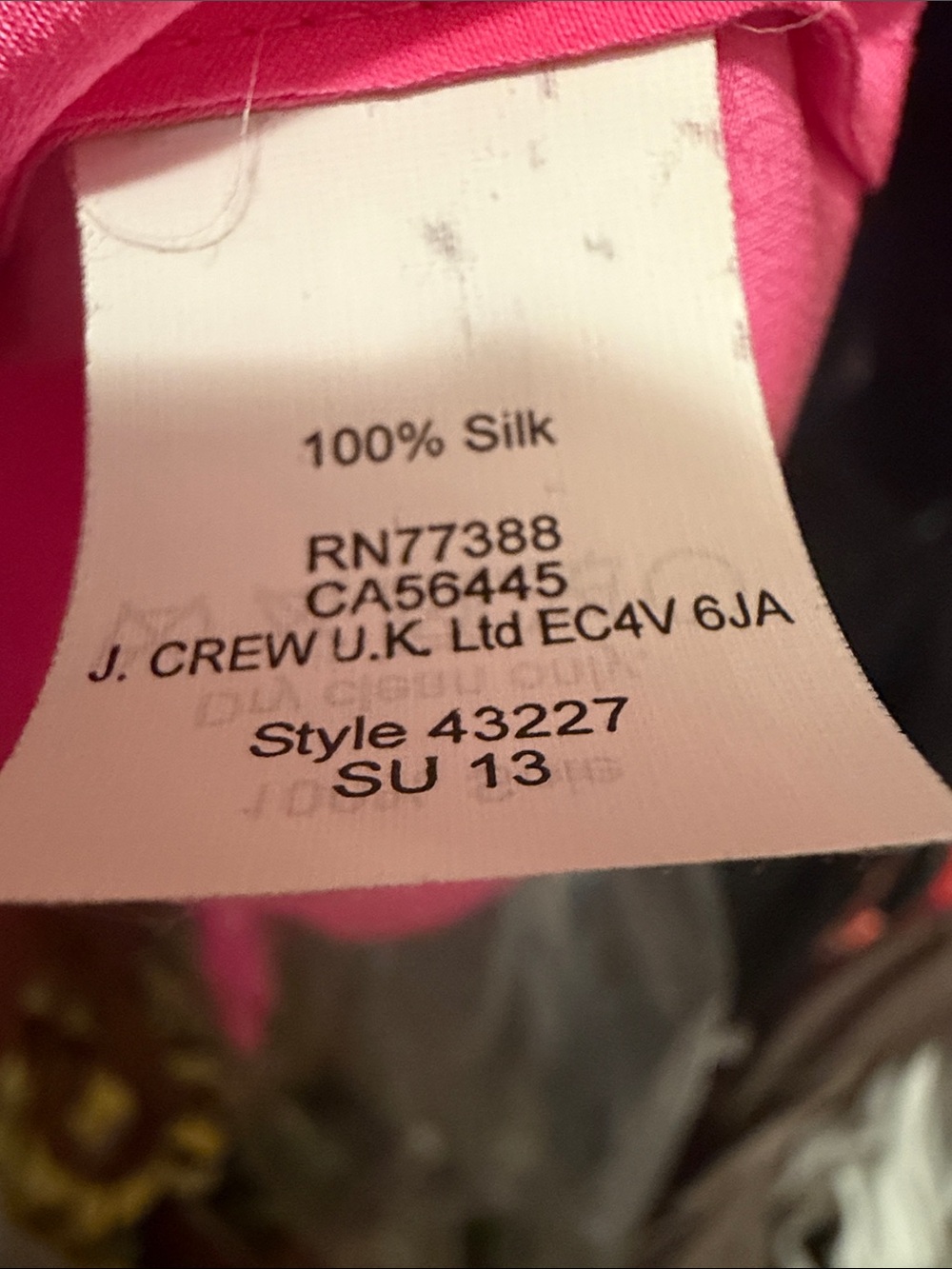 J. Crew Silk Bright Pink Ruffle Sleeve Blouse, size 8 - Picture 4 of 4